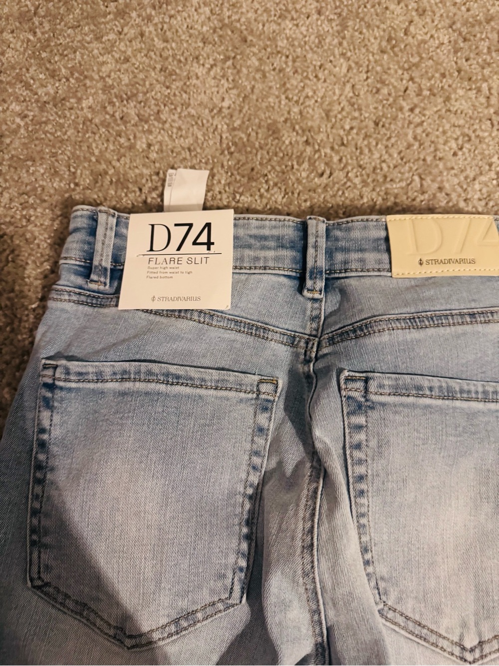 stradivarius light blue bootcut jeans